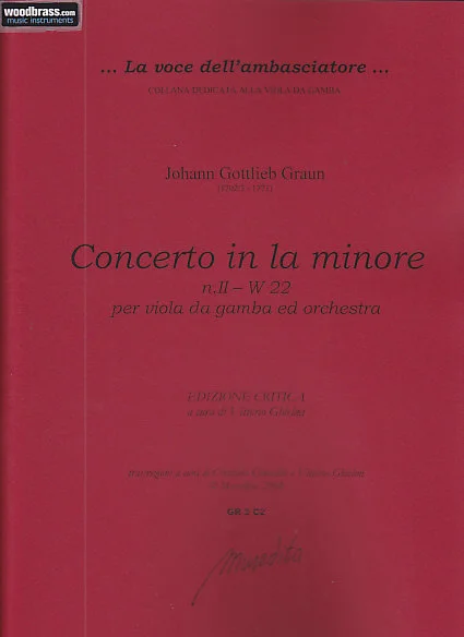 MUSEDITA Graun J. G. – Concerto En La Mineur – Vdg, Cordes Et Bc