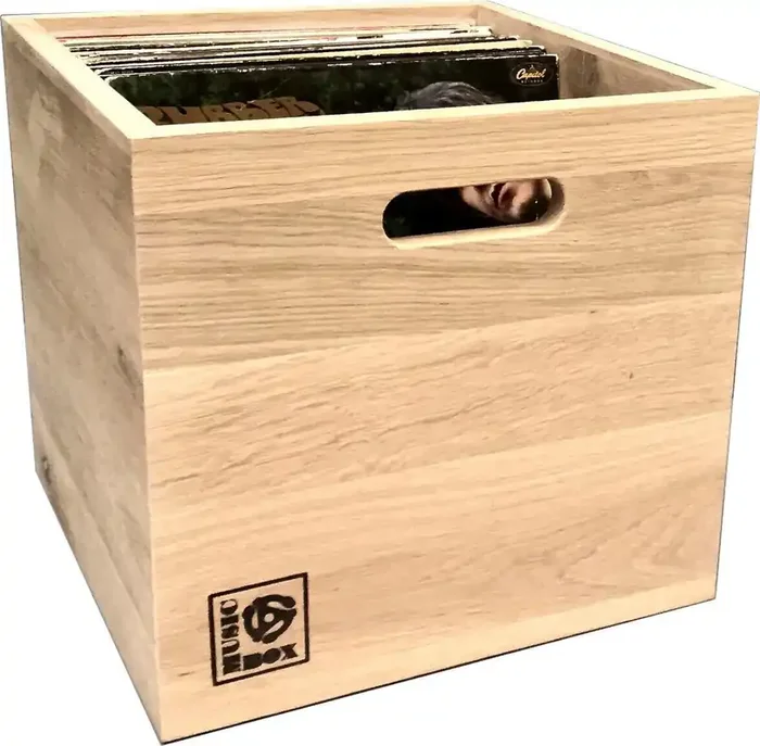 Music Box Designs 12″ Vinyl Boîte pour disques LP Natural Oak