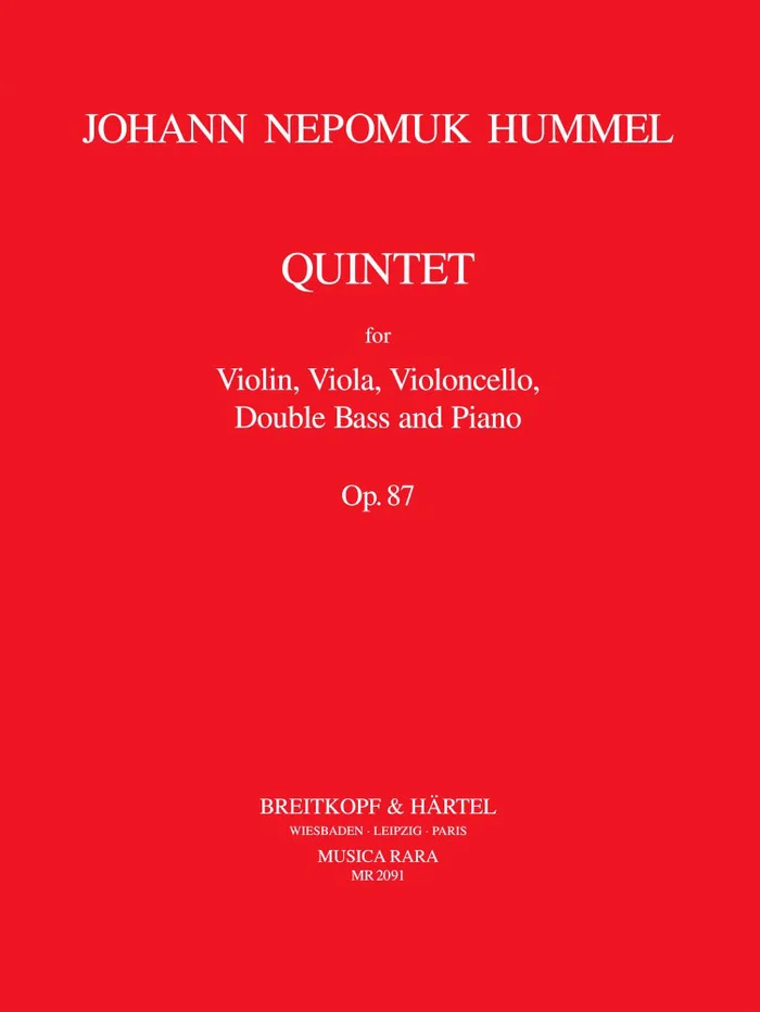 Musica Rara HUMMEL J. N. – KLAVIERQUINTETT ES-DUR OP. 87
