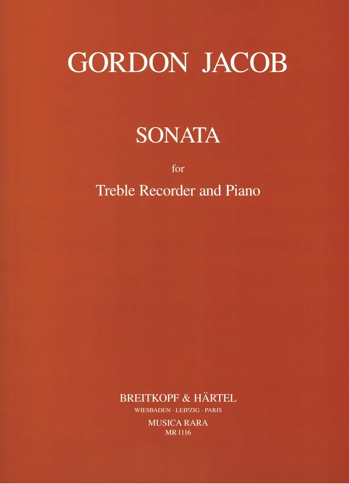 Musica Rara Jacob Gordon – Sonata – Recorder, Basso Continuo