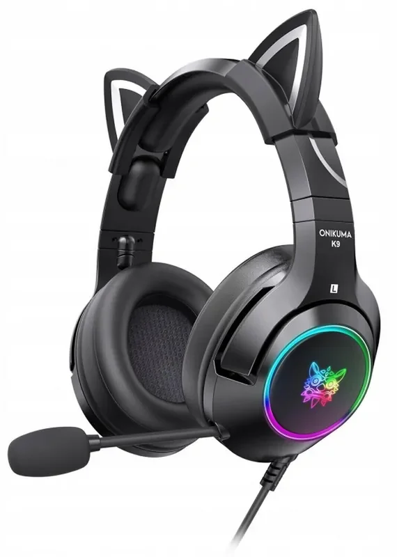 Onikuma K9 RGB Wired with Cat Ears Noir Casque PC