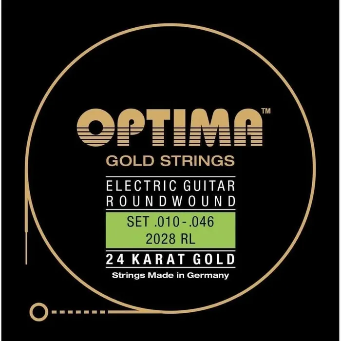 Optima 2028-RL 24K Gold Electrics Cordes pour guitares électriques