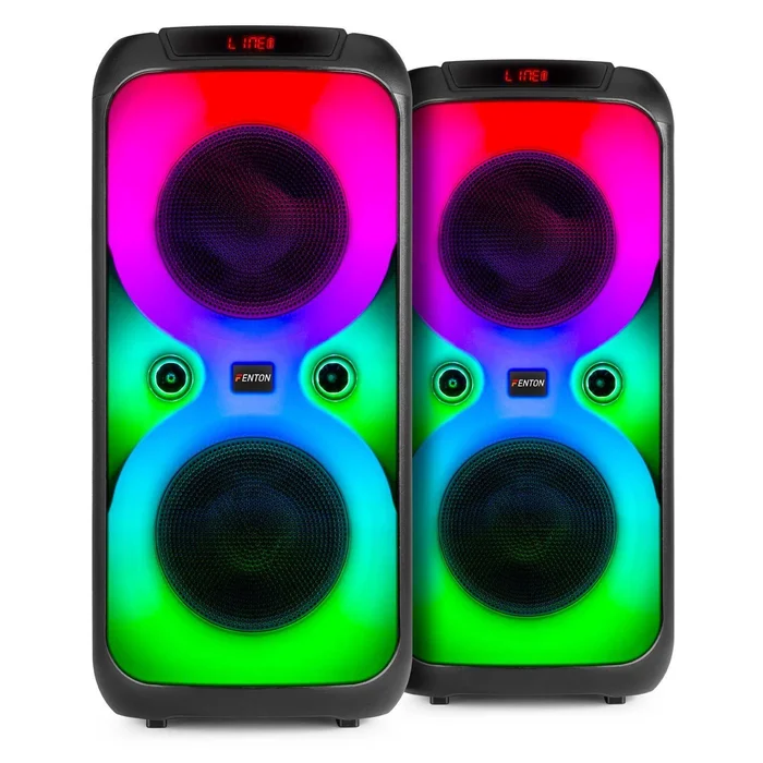 Pack 2x Fenton BoomBox540 – Enceinte Bluetooth Lumineuse avec LED, 240 W