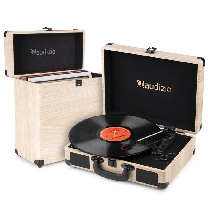 Pack Audizio RP116LW Platine Vinyle avec un Étui de Rangement RC32 – Frêne