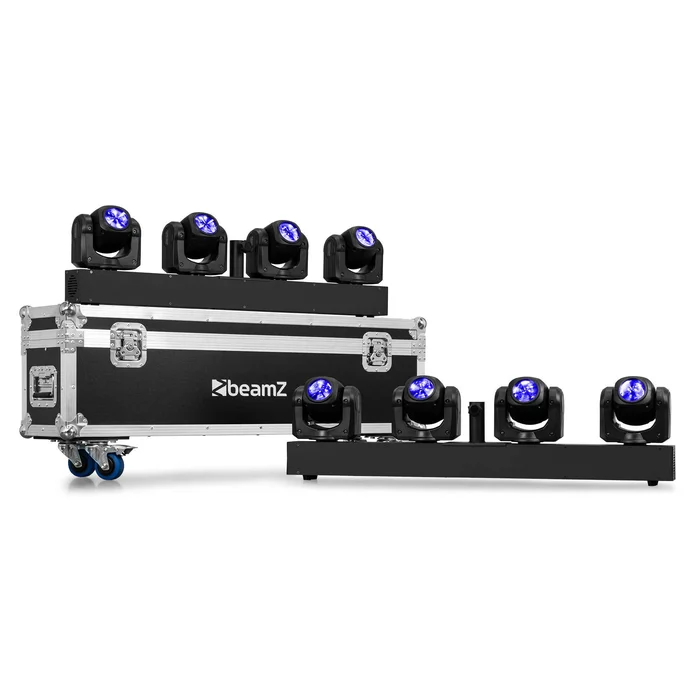 Pack de Barres 4 Lyres LEDs RGBW Panther Beam – avec Flightcase à Roulettes
