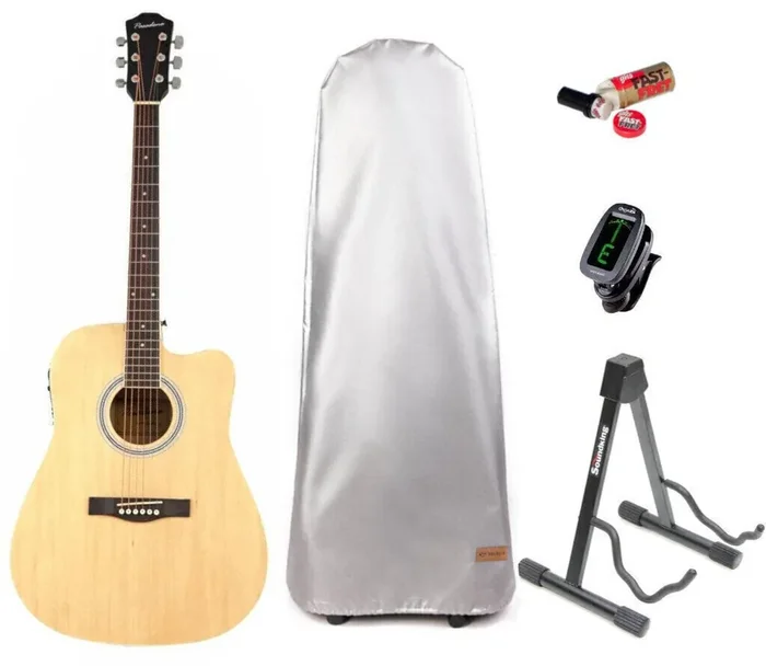 Pasadena SG028CE SET Natural Guitare Dreadnought acoustique-électrique