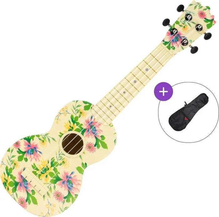 Pasadena WU-21F3-WH SET Floral Ukulélé soprano