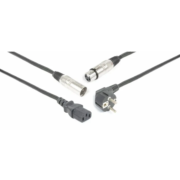 PD Connex Câble Audio Combiné Cordon Secteur – XLR F/IEC F – XLR M – 10m