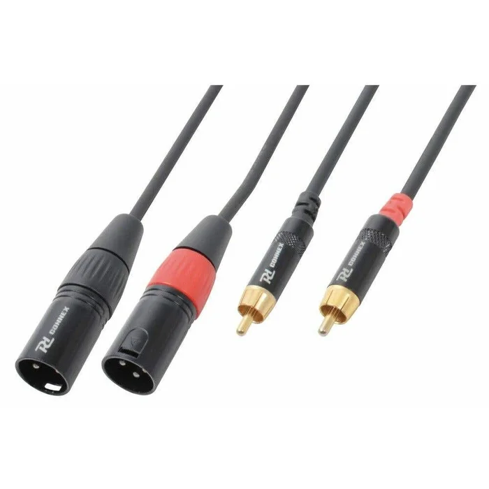PD Connex Câble Audio Cordon 2x XLR Mâle – 2x RCA Mâle – 1,5m