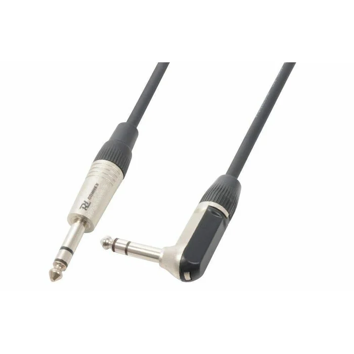 PD Connex Câble Audio Cordon Jack 6,35 Mâle Stéréo/Jack 6,35 Mâle Stéréo Coudé – 3m