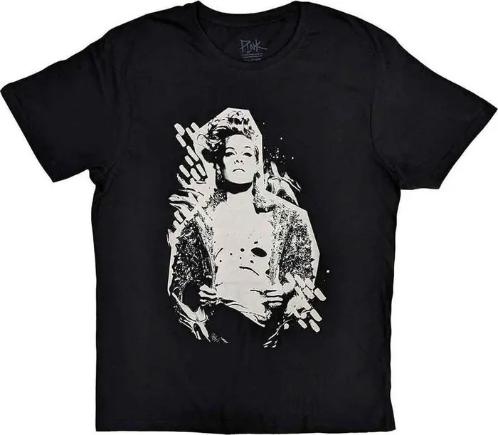 Pink T-shirt Painty Unisex Black M