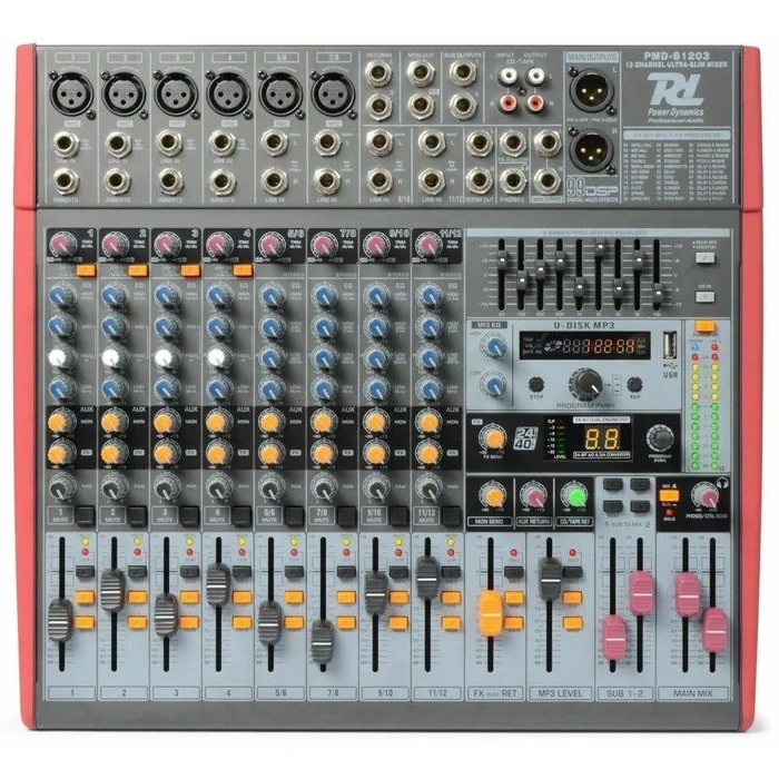 Power Dynamics PDM-S1203 – Console de Mixage, 12 Canaux, DSP/MP3/USB