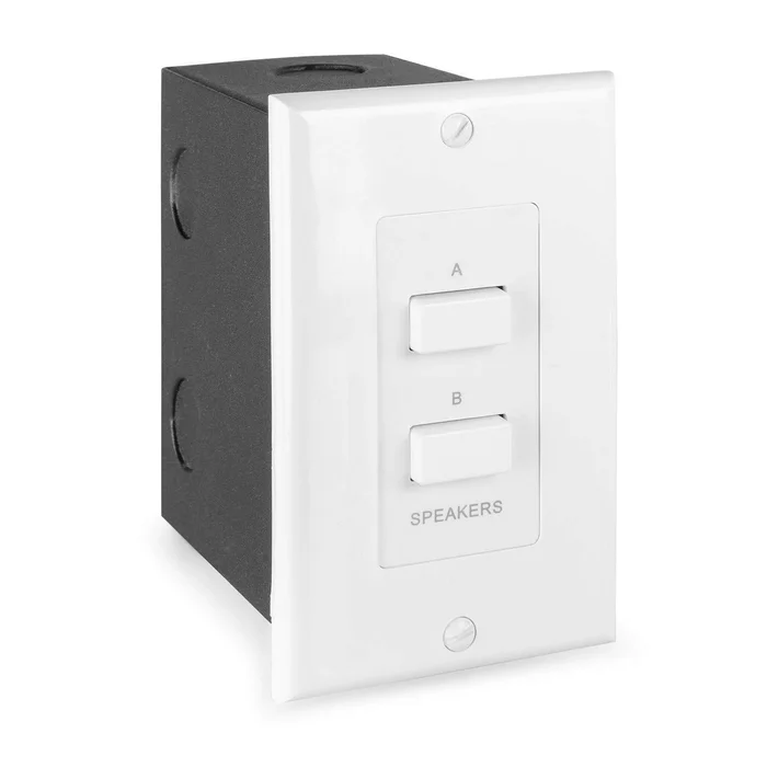 Power Dynamics PDWS2 – Sélecteur Haut-Parleur avec Touches Push – Blanc