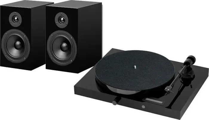 Pro-Ject Juke Box E1 + Speaker Box 5E OM5e High Gloss Piano Black Kit Turntable