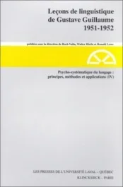 Psycho-systématique du langage : principes, méthodes, et applications (IV)