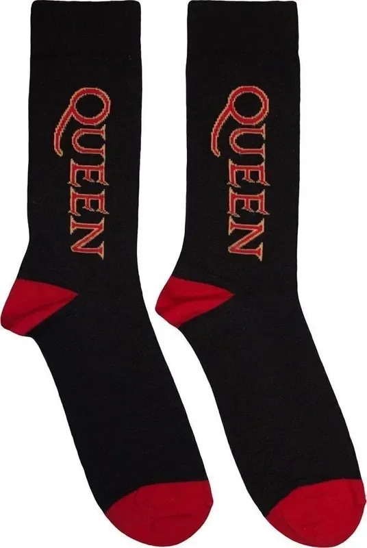 Queen Chaussettes Red Logo Vertical Black 39-45