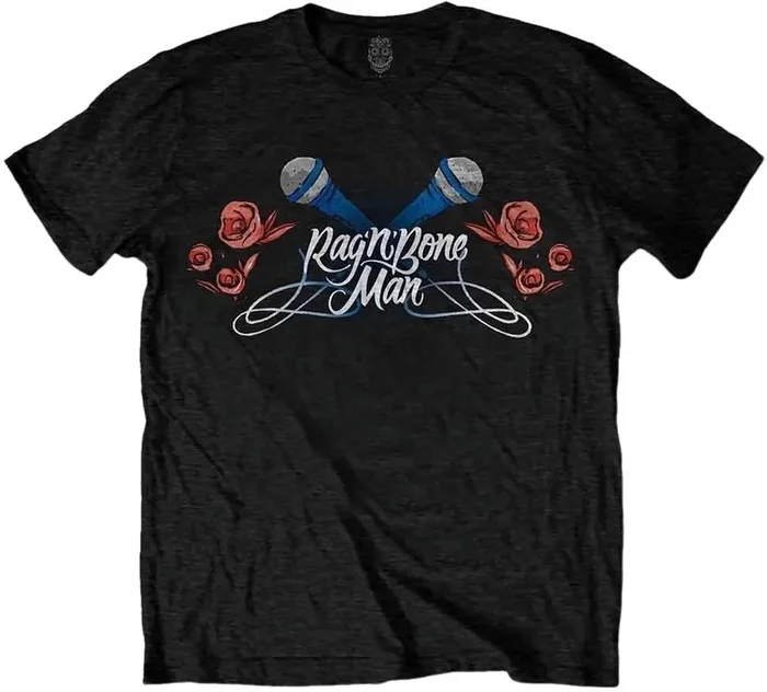 Rag‘n‘Bone Man T-shirt Mics & Roses Unisex Black 2XL