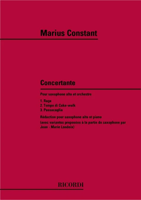 Ricordi Constant M. – Concertante – Saxophone et Piano
