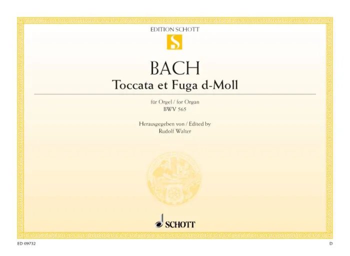 Schott Bach – Toccata And Fugue D Minor BWV 565 – Orgue
