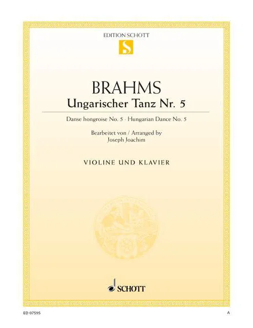 Schott Brahms – Danse Hongroise No. 5 – Violon et Piano