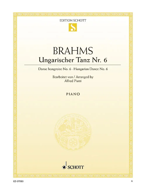 Schott Brahms – Hungarian Dance No. 6 – Violoncelle et Piano
