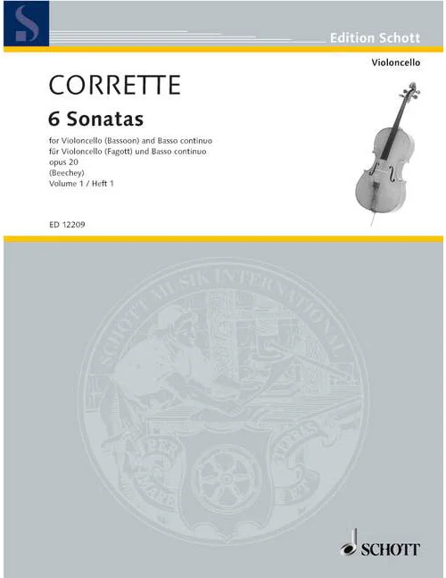 Schott Corrette – Les Délices De La Solitude Op. 20 – Violoncelle (bassoon) et Basso Continuo