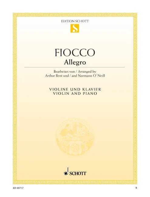 Schott Fiocco JOSEPH-hector – Allegro – Violin And Piano