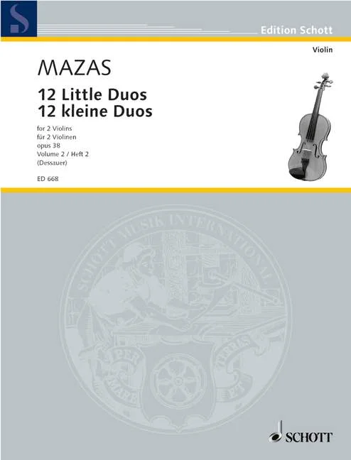 Schott Mazas Jacques Fereol – 12 Little Duos Op. 38 Band 2 – 2 Violins