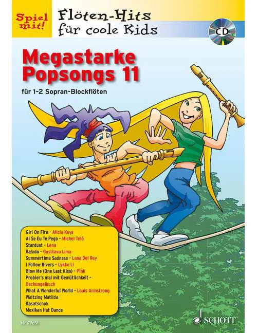 Schott Mégastarke Popsongs Vol. 11 – 1-2 Soprano Flute A Bec