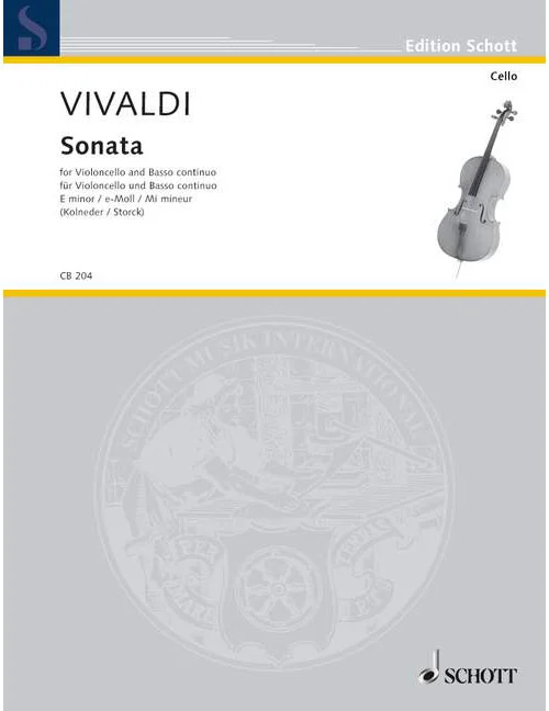 Schott Vivaldi – Sonata En Mi Mineur – Violoncelle et Basso Continuo