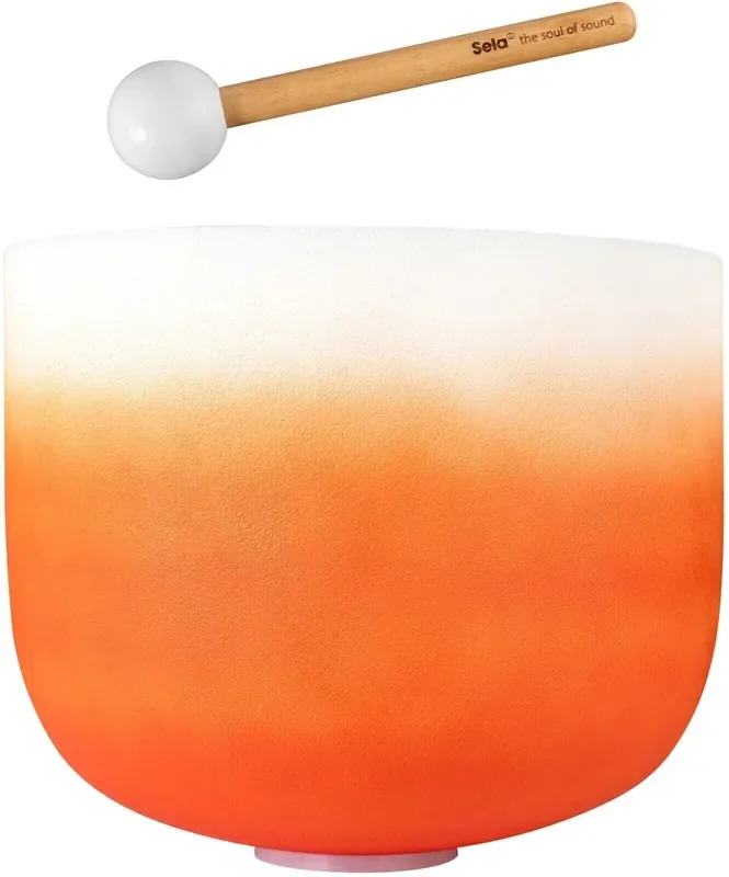 Sela Crystal Chakra Bol chantant en cristal 13&Prime; Orange