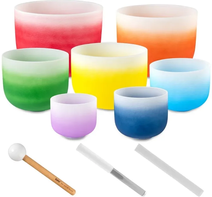 Sela Crystal Chakra Set 7 pcs Ensemble de bols en cristal Multi