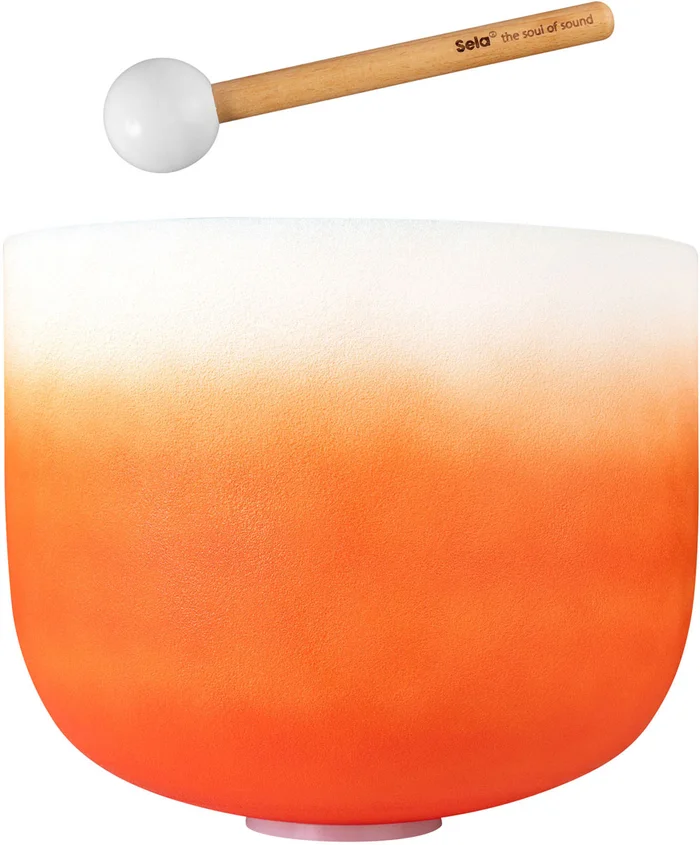 SELA Percussion Crystal Singing Bowl Chakra 13″ – Orange, Sacral, D (432 Hz)