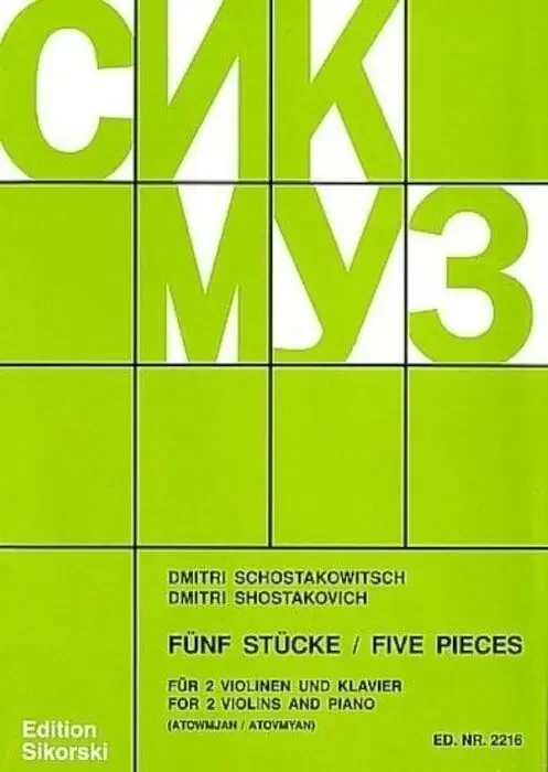 Sikorski Edition 5 Pieces for 2 Violins and Piano Notes