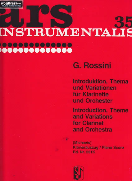 Sikorski Ini Gioacchino – Introduction, Theme Et Variations – Clarinette & Piano