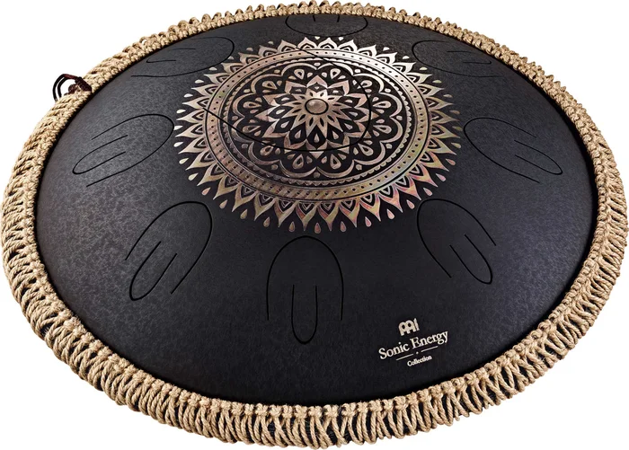 SONIC ENERGY Octave Steel Tongue Drum Noir + Gravure D Kurd