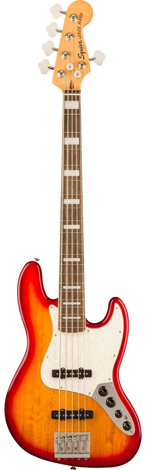 SQUIER Classic Vibe Active ’70s Jazz Bass V LRL White PLPG Sienna Sunburst