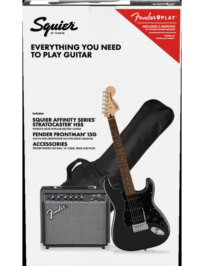 Squier Pack Affinity Stratocaster HSS LRL CFM + Frontman 15G + accessoires