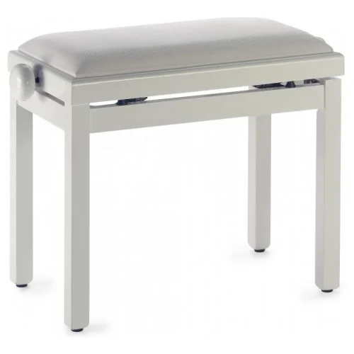 STAGG PB39 PEARLP VWH – BANQUETTE PIANO BLANC BRILLANT + VELOUR BLANC