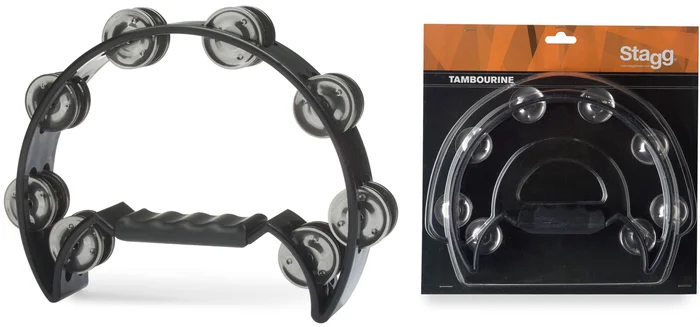STAGG Tambourin 1/2 Lune 16 Cymbalettes Noir