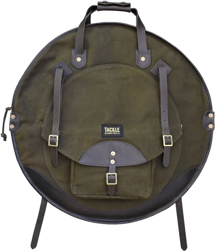 TACKLE Instruments Sac Cymbales 24″ Sac à Dos – Vert/Marron Foncé