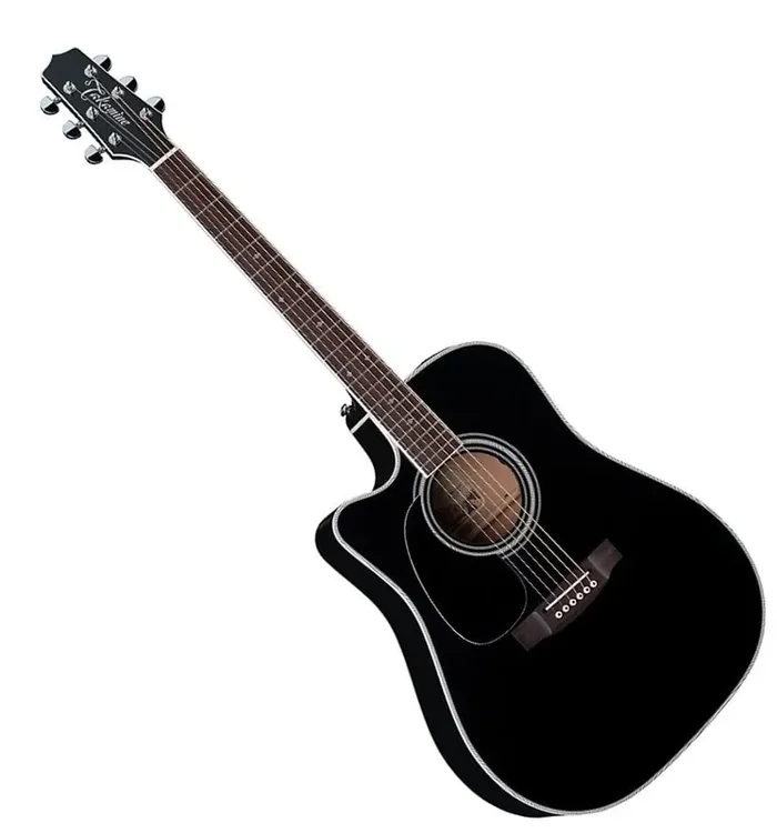Takamine EF341SC-LH Black Guitare Dreadnought acoustique-électrique