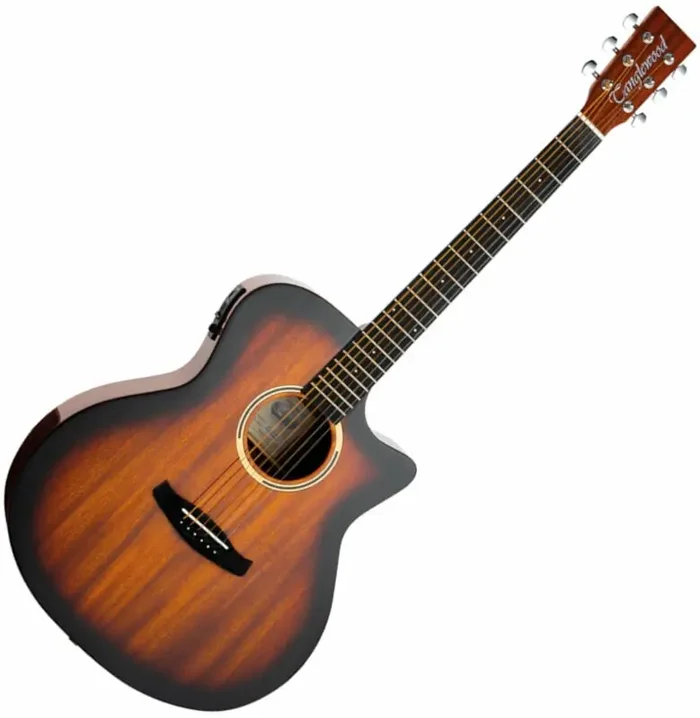 Tanglewood DBT VCE SB G Thru Sunburst Gloss Guitare Dreadnought acoustique-électrique