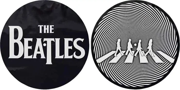 The Beatles Drop T Logo & Crossing Silhouette Disque de feutrine