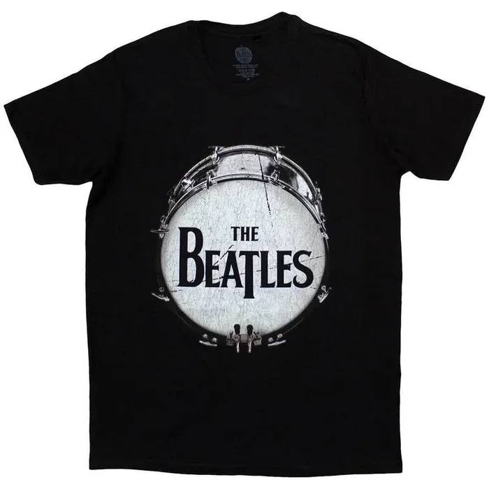 The Beatles T-shirt Original Drum Skin Unisex Black XL
