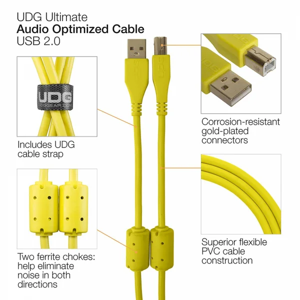 UDG Ultimate Audio Cable USB 2.0 A-B Straight – U95003YL (3m) – Image 4