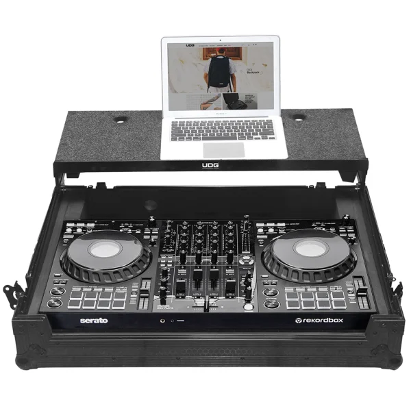 UDG Ultimate Flight Case Pioneer DDJ-FLX10 Black Plus (Laptop Shelf + Wheels) – U 91088 BL