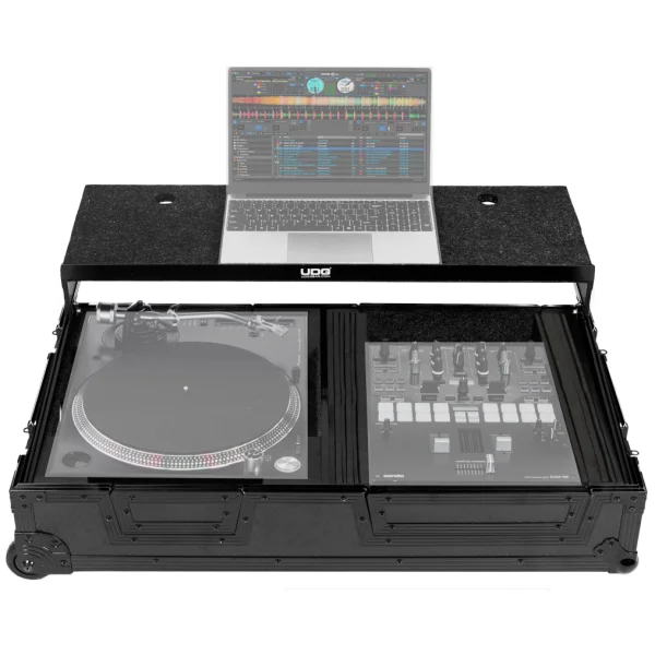 UDG Ultimate Flight Case Single Turntable Battle / PLX-CRSS12 & 10&Prime;/12&Prime; Mixer Black Plus – U91100BL