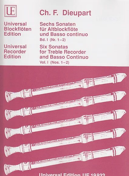 Universal Edition Dieupart F. – Six Sonatas Vol.1 – Flute A Bec et BC