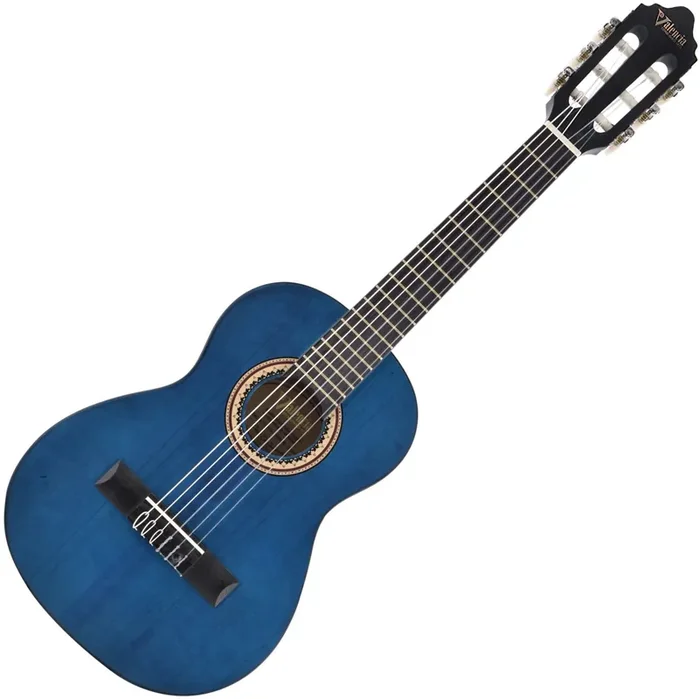 Valencia VC201 1/4 Transparent Blue Guitare classique taile 1/4 pour enfant